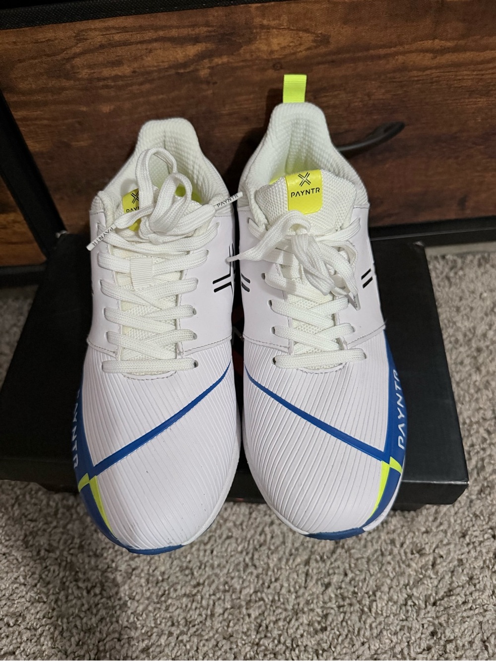 Men’s White & Blue Athletic Sneaker - Picture 4 of 5
